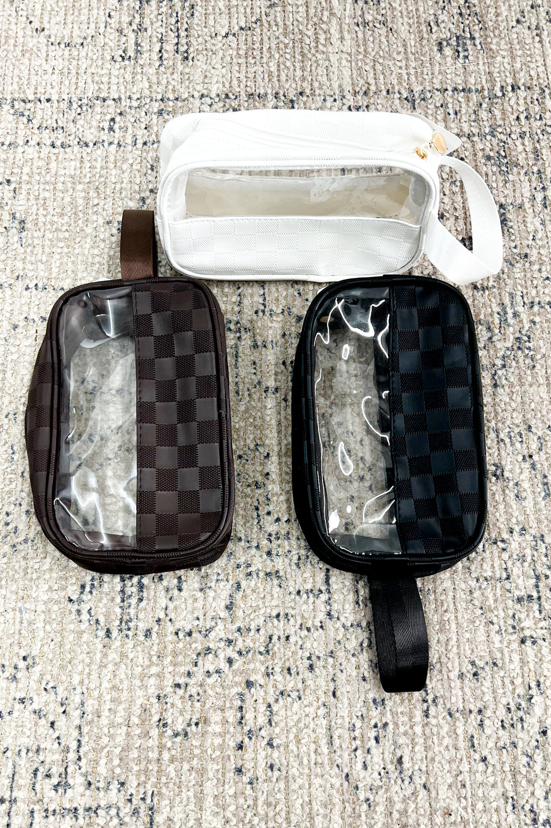 Clear Checkered Belt Bags