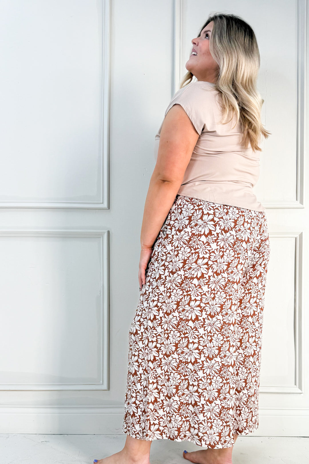 Curvy Floral Print Palazzo Pants