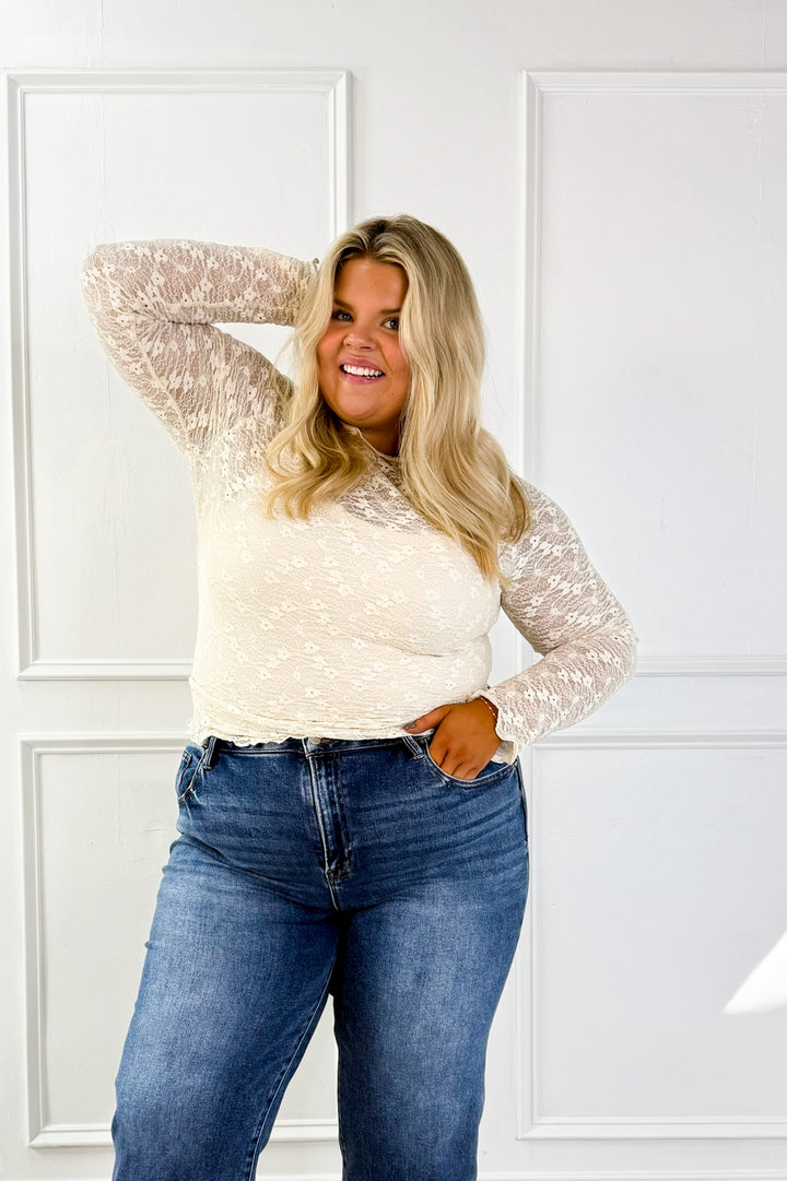 Lace Mesh Curvy Layering Top