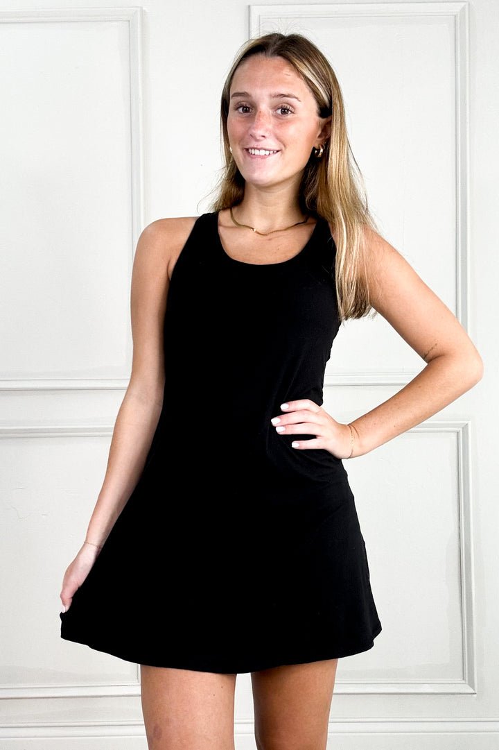 Keyhole Back Tennis Romper Dress