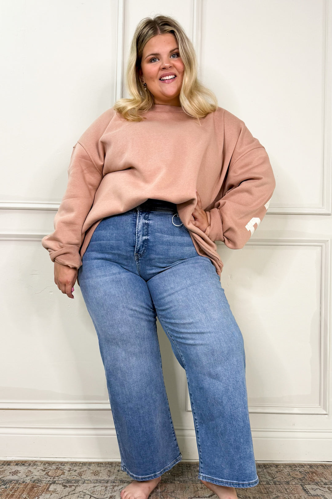 Size Be Your Self Curvy Graphic Sweatshirt