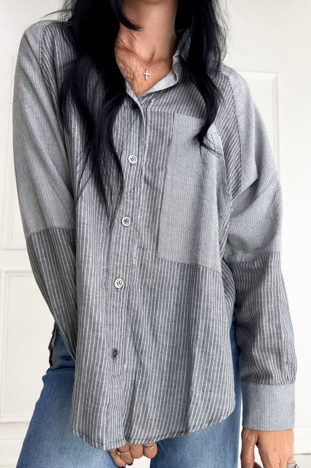 Contrast Patch Pocket Button Down Shirt
