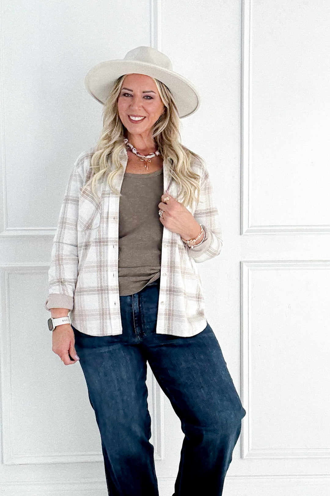 Thread & Supply Saja Button Down Plaid Collared Shirt