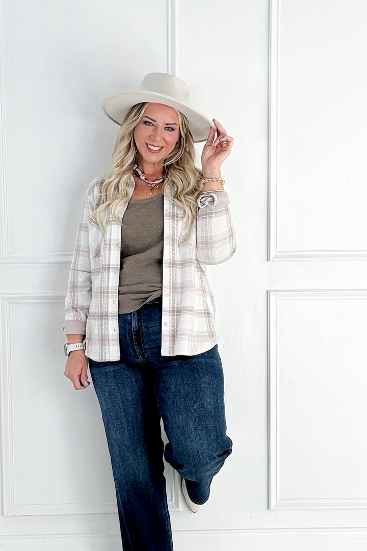 Thread & Supply Saja Button Down Plaid Collared Shirt