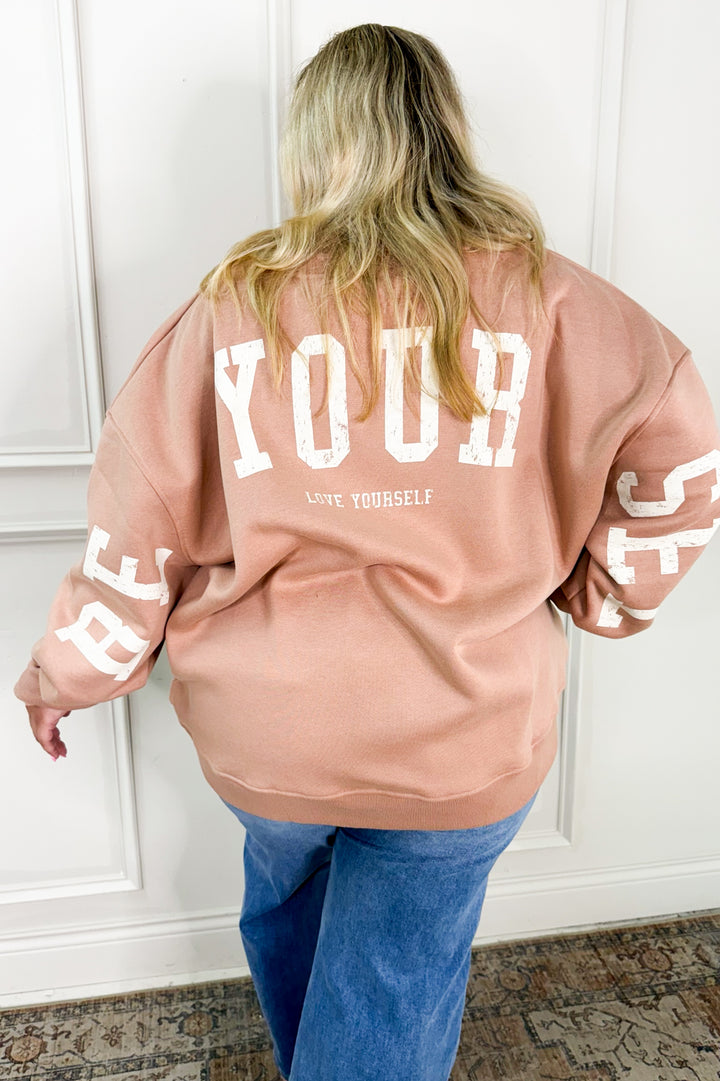 Size Be Your Self Curvy Graphic Sweatshirt