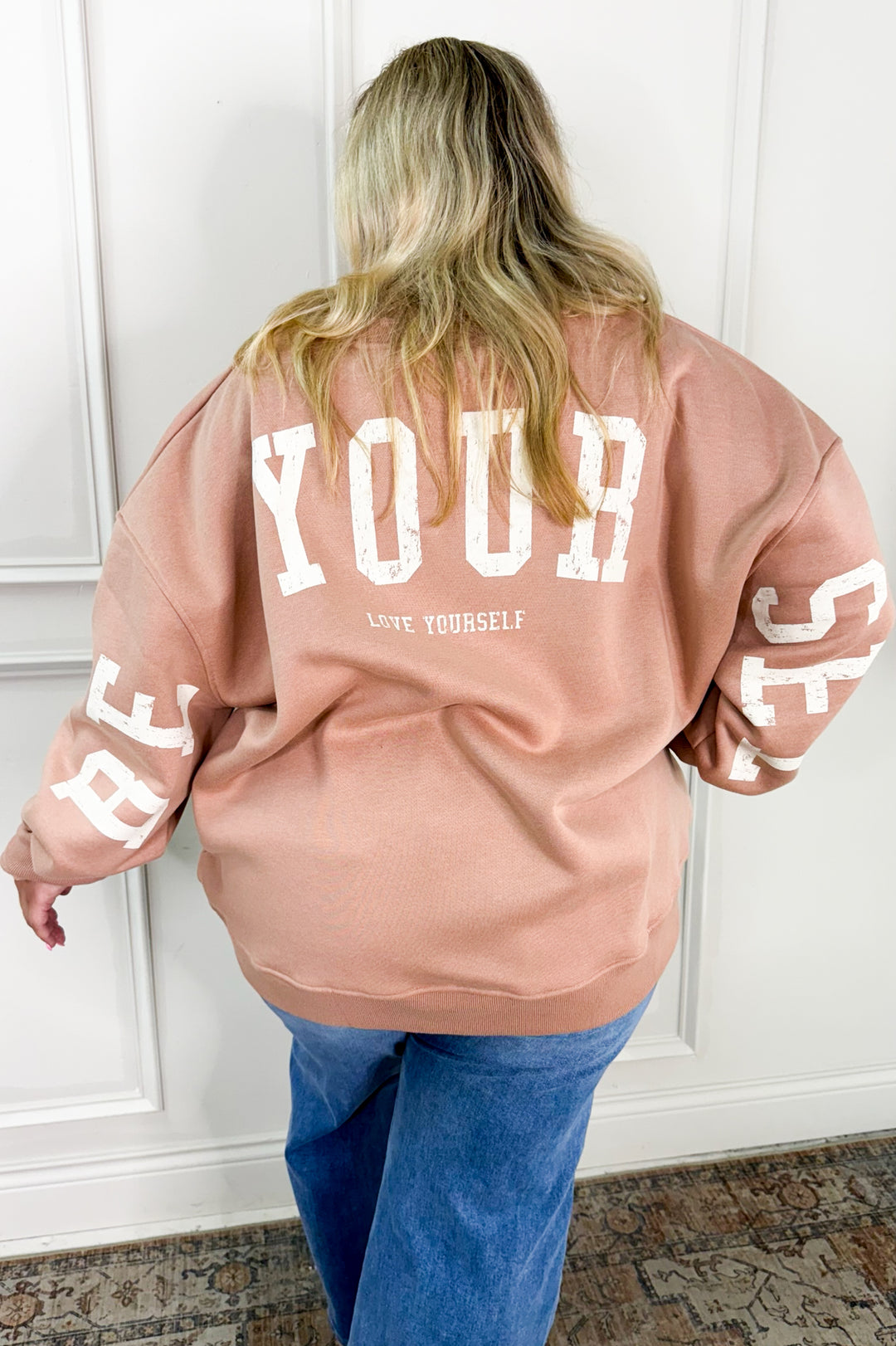 Size Be Your Self Curvy Graphic Sweatshirt