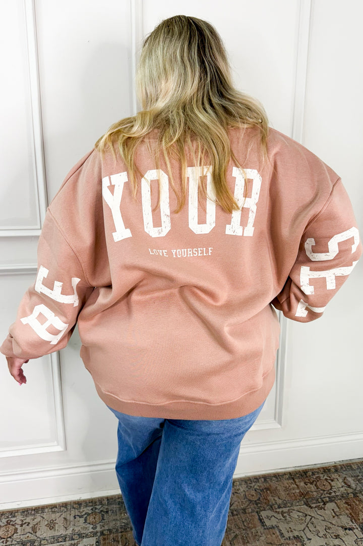 Size Be Your Self Curvy Graphic Sweatshirt