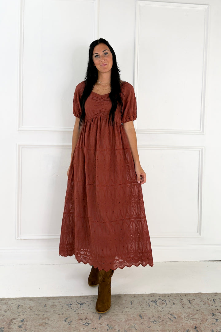 Embroidered Chiffon Mini Dress