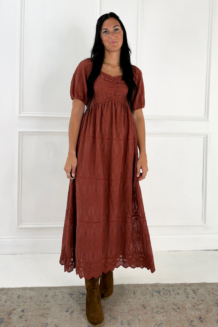 Embroidered Chiffon Mini Dress