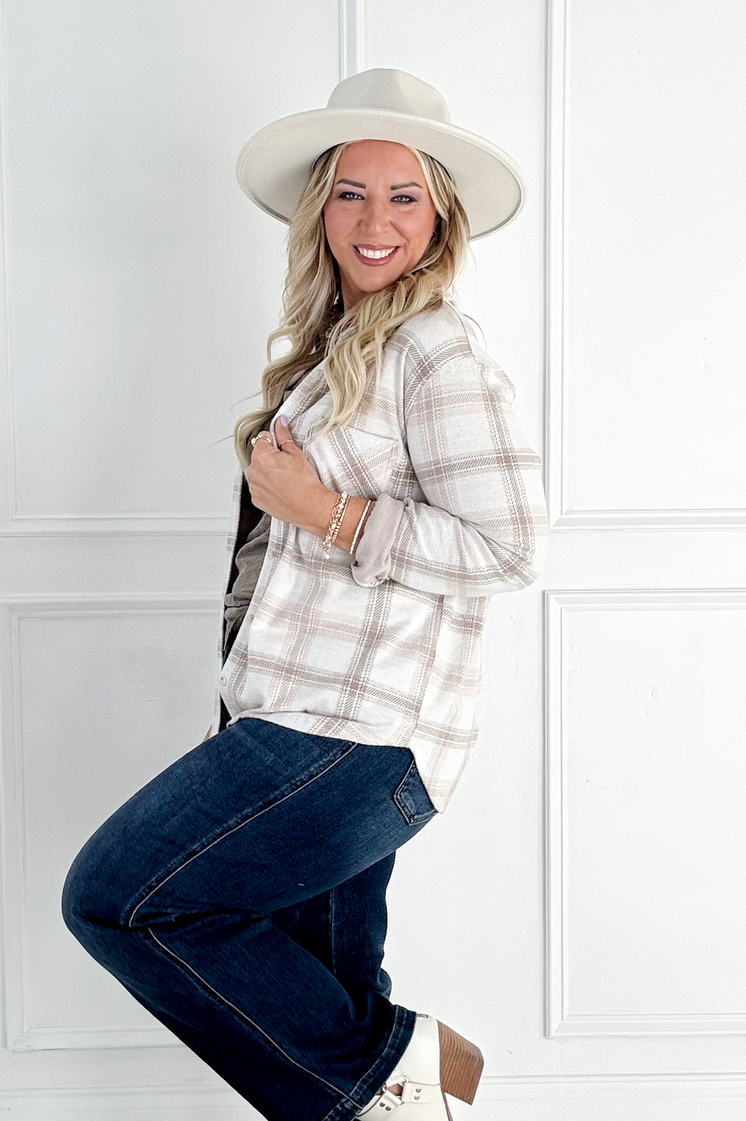 Thread & Supply Saja Button Down Plaid Collared Shirt