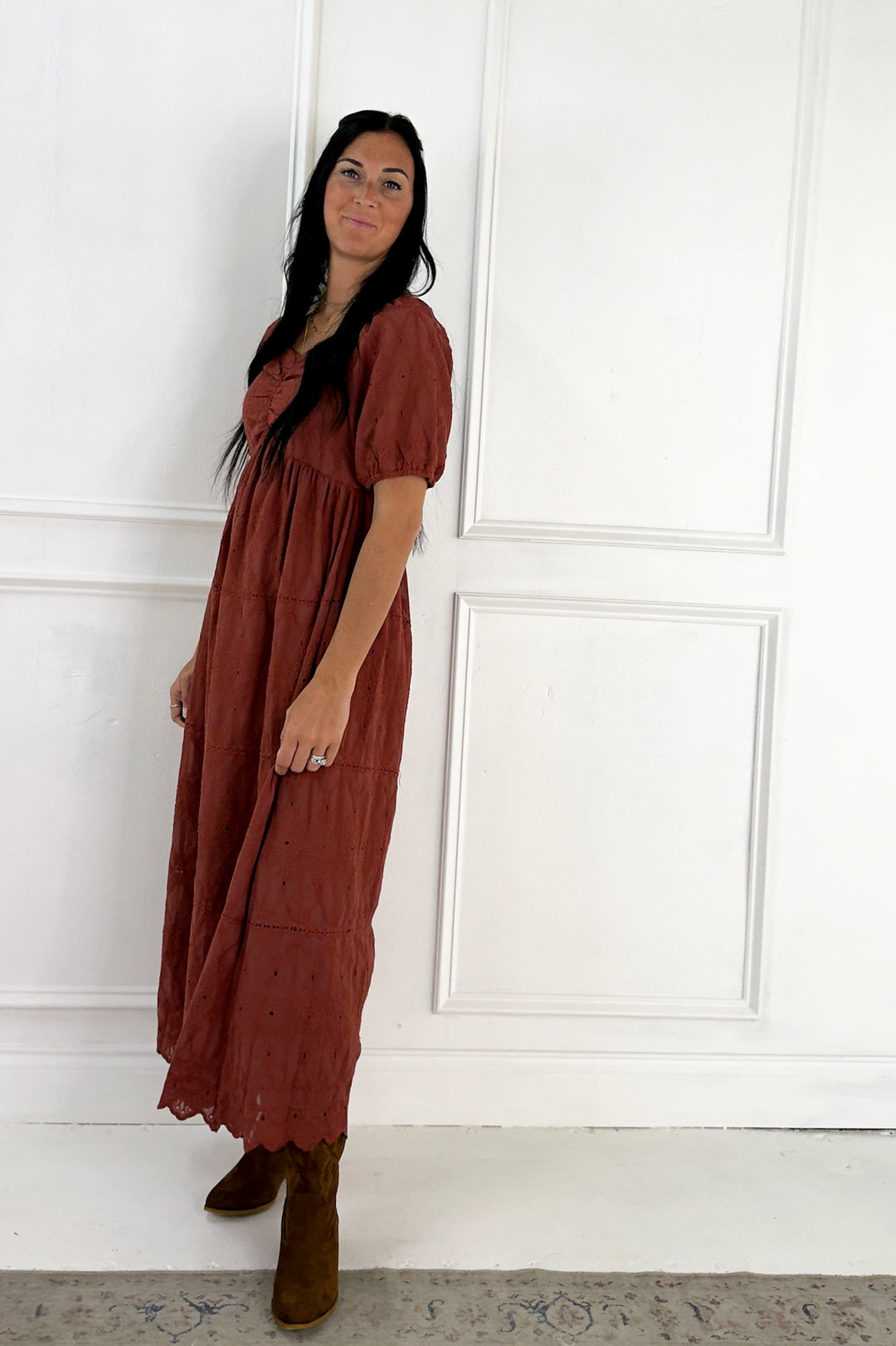 Embroidered Chiffon Mini Dress