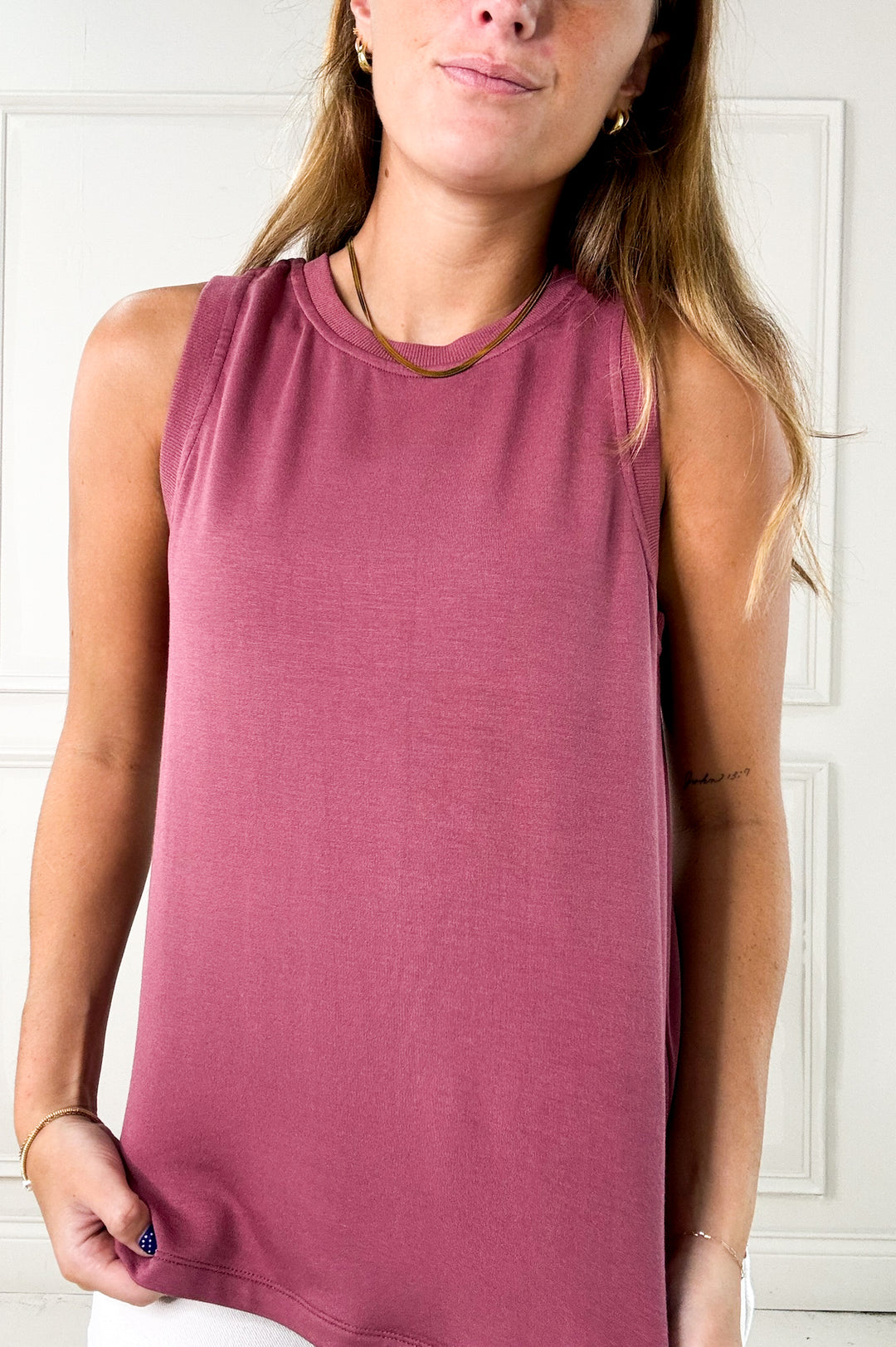 Super Soft Side Slit Sleeveless Top