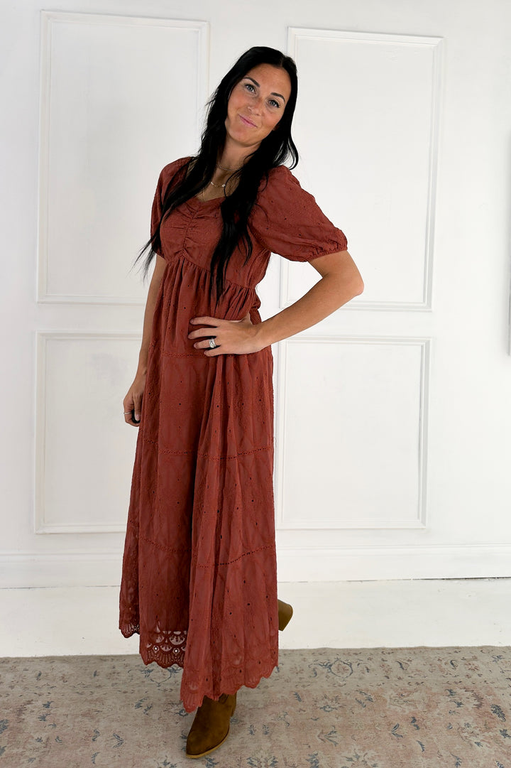 Embroidered Chiffon Mini Dress