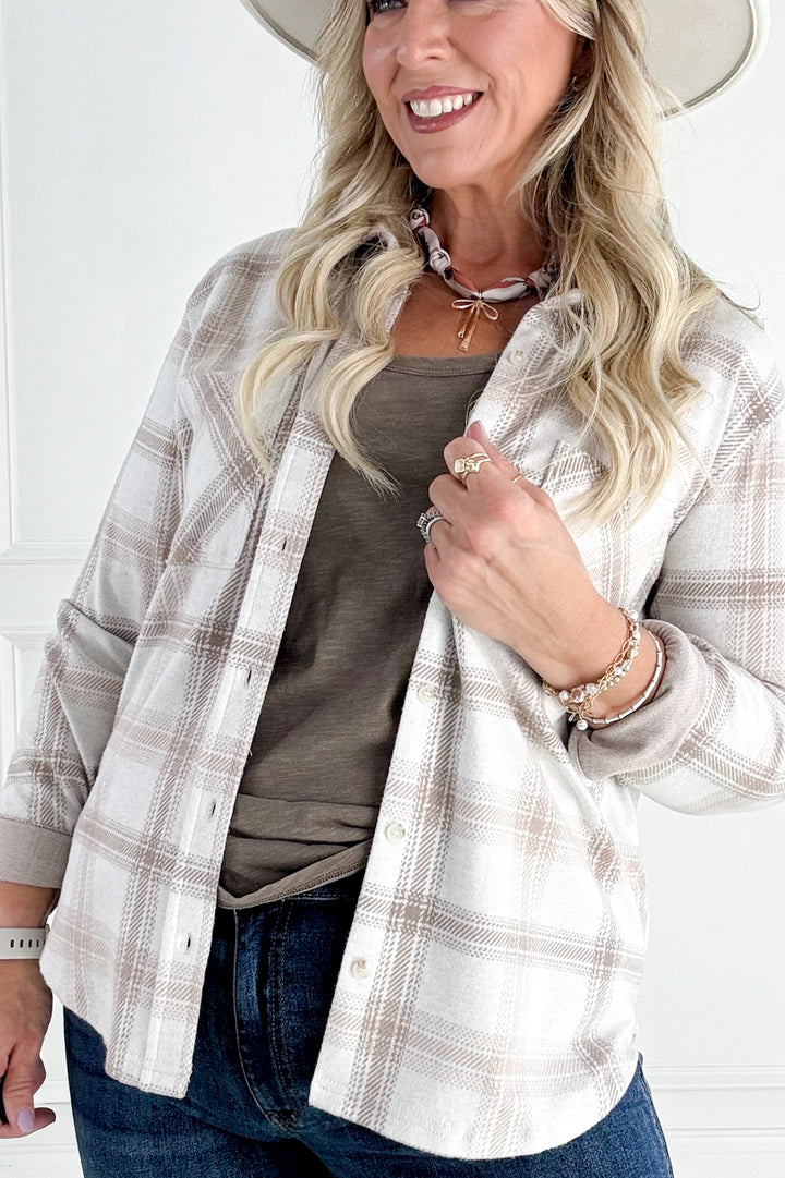 Thread & Supply Saja Button Down Plaid Collared Shirt