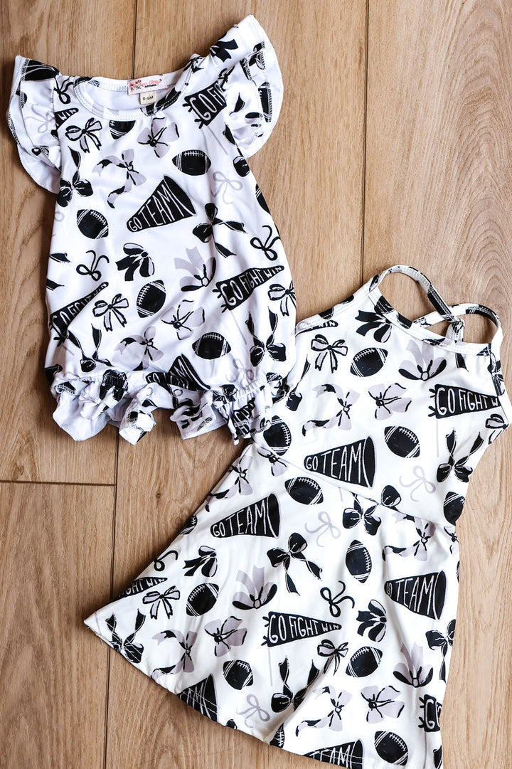 Little Girls Game Day Glam Romper