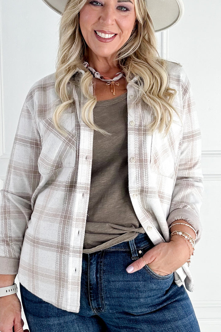Thread & Supply Saja Button Down Plaid Collared Shirt