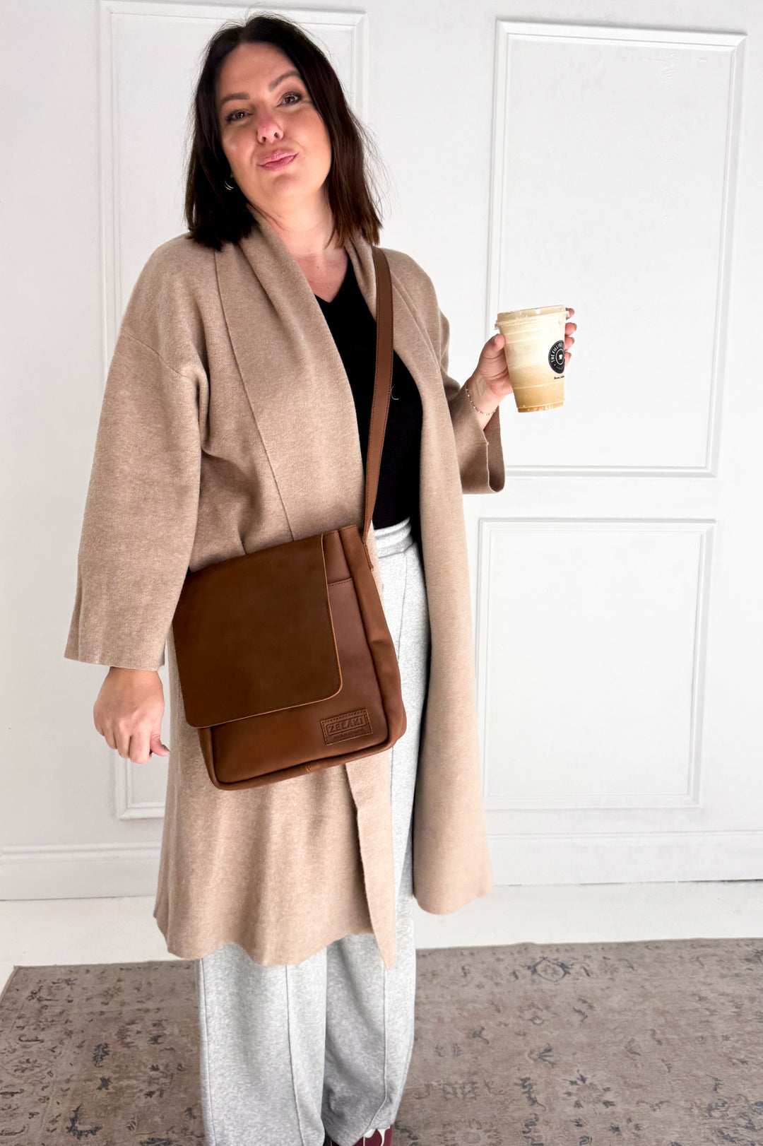 Open Front Long Line Knit Cardigan Coat