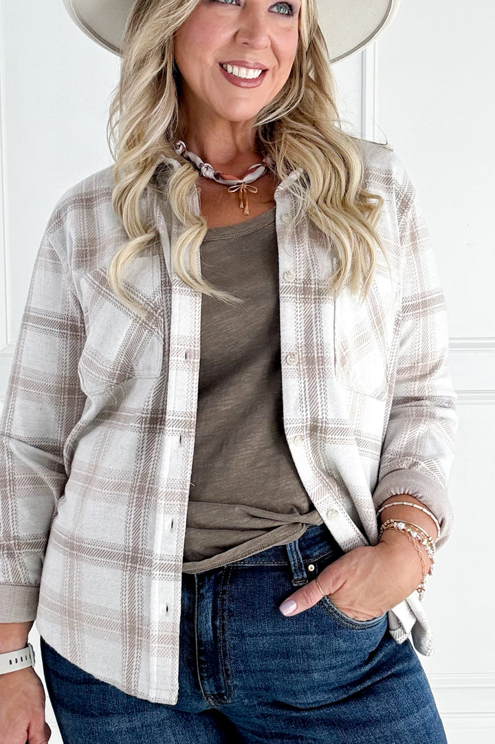 Thread & Supply Saja Button Down Plaid Collared Shirt