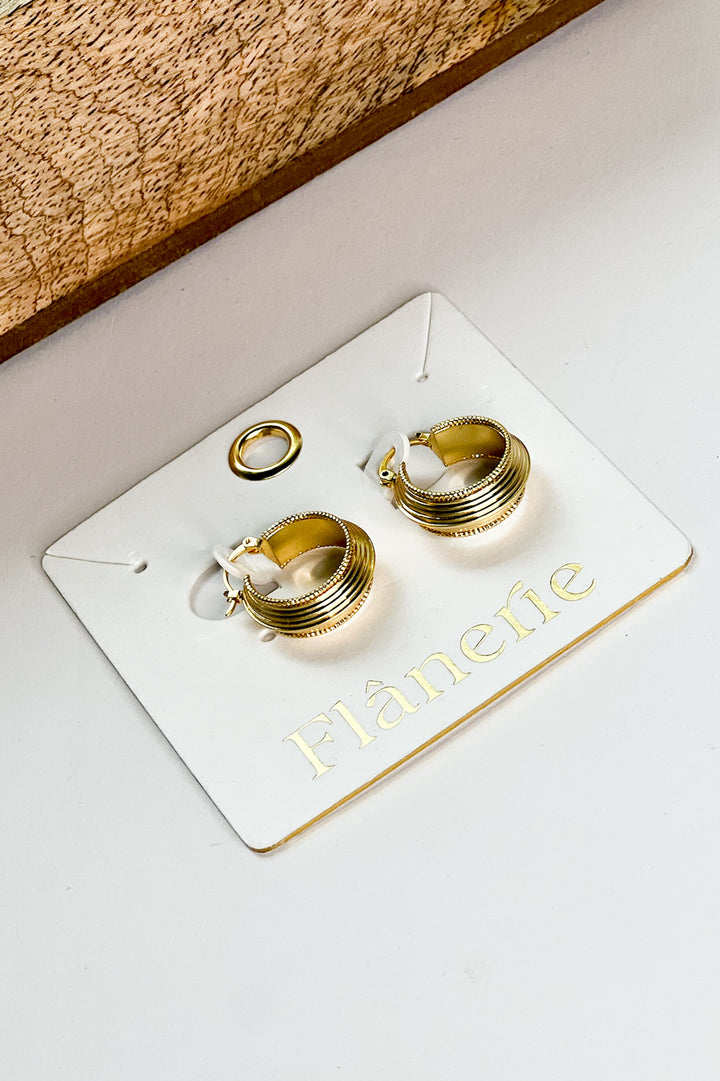 Irving 18K Gold Textured Hoop Earring