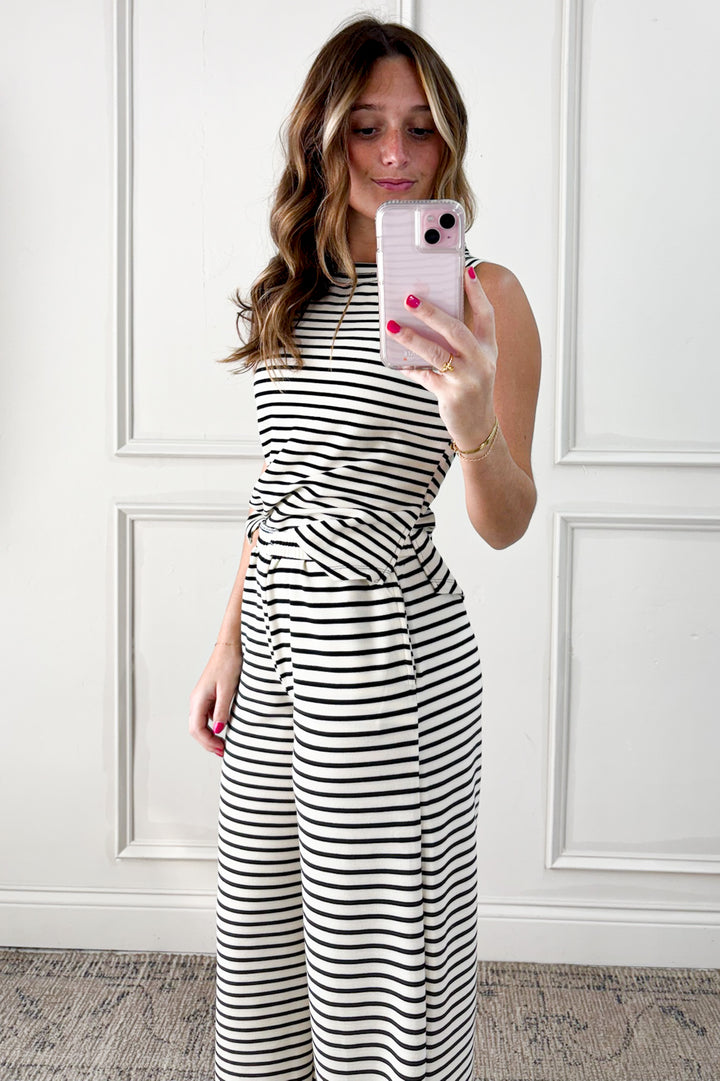 Stripe Sleeveless Knit Tank Top