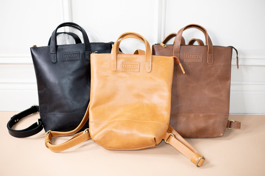Dessie Leather Backpack- Brown - Zelaki Leather Co.