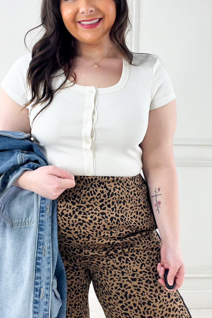 Kellie Full Button Front Short Sleeve Top