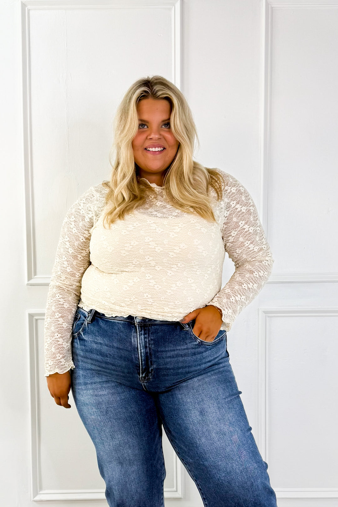 Lace Mesh Curvy Layering Top
