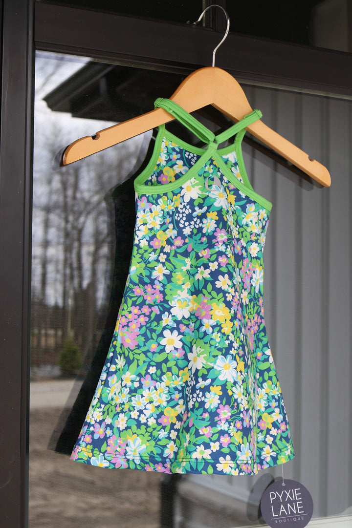 Girls Breezing Floral Athletic Dress