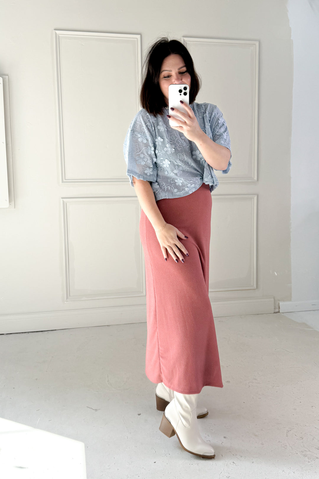 Flare Hem Maxi Skirt