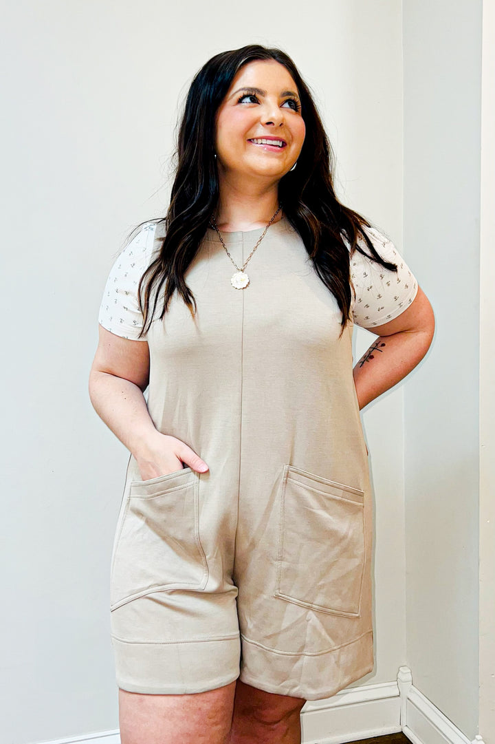 Wide Open Leg Soft Knit Sleeveless Romper