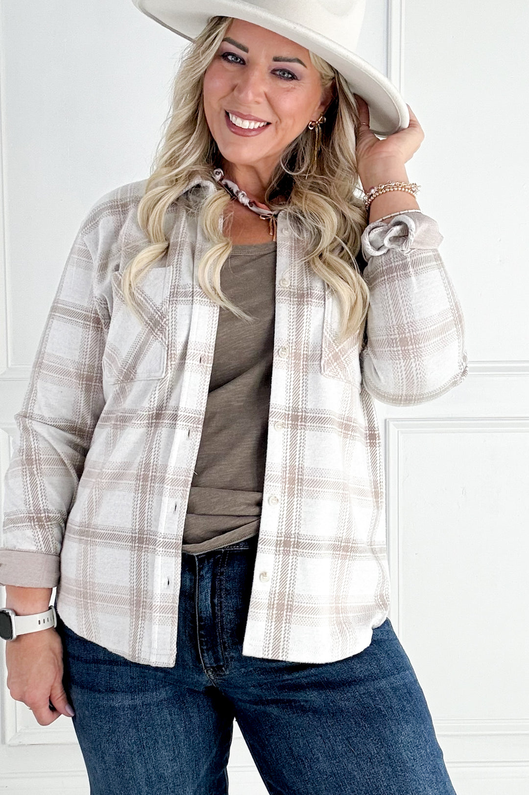 Thread & Supply Saja Button Down Plaid Collared Shirt