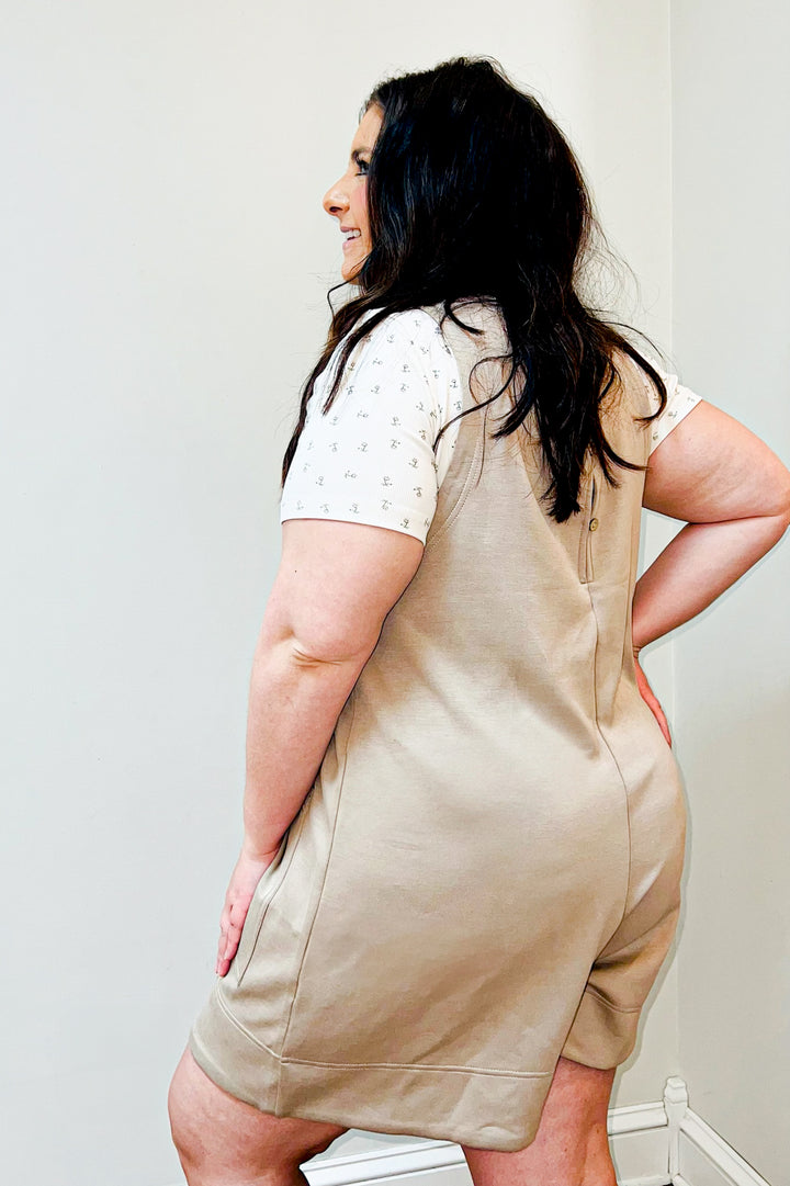 Wide Open Leg Soft Knit Sleeveless Romper