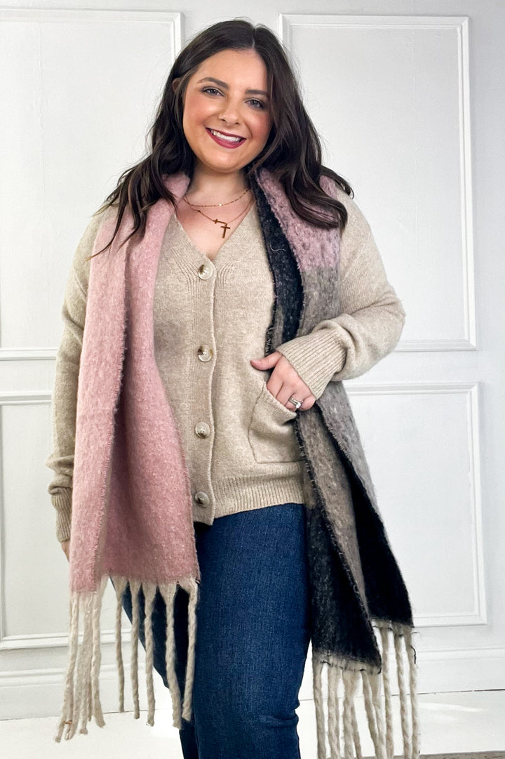 Cozy Taupe Button-Up Cardigan