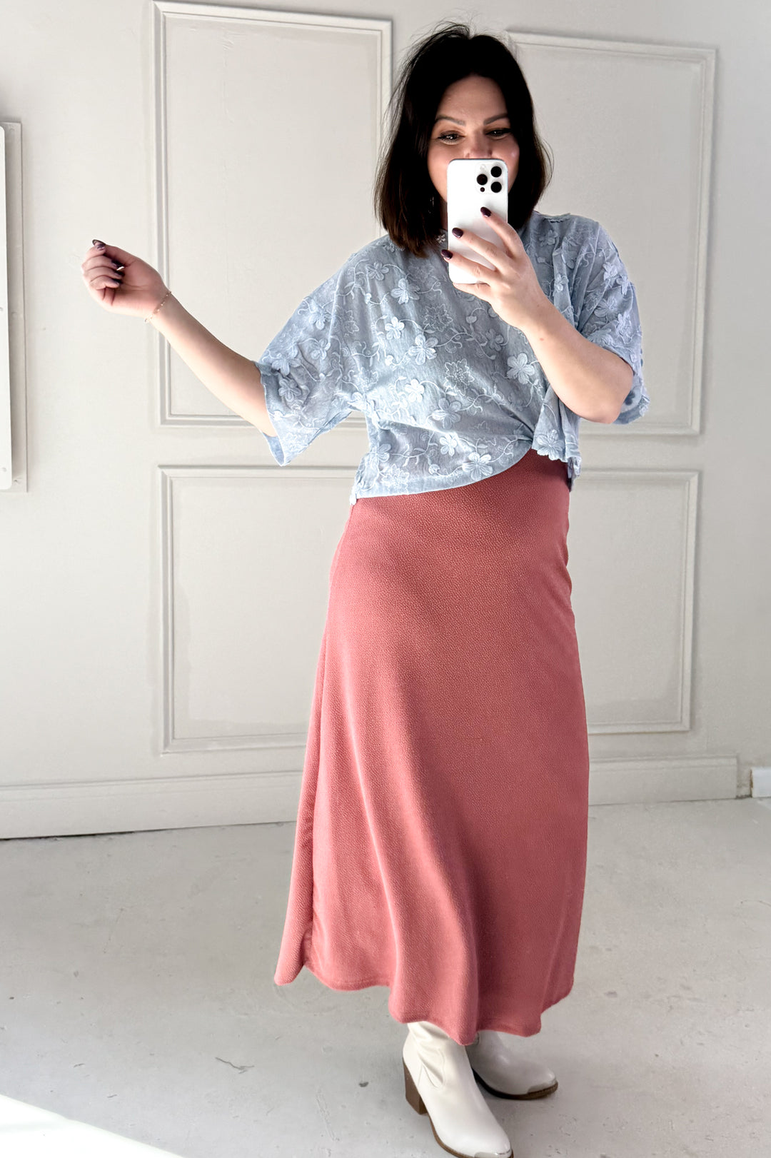 Flare Hem Maxi Skirt