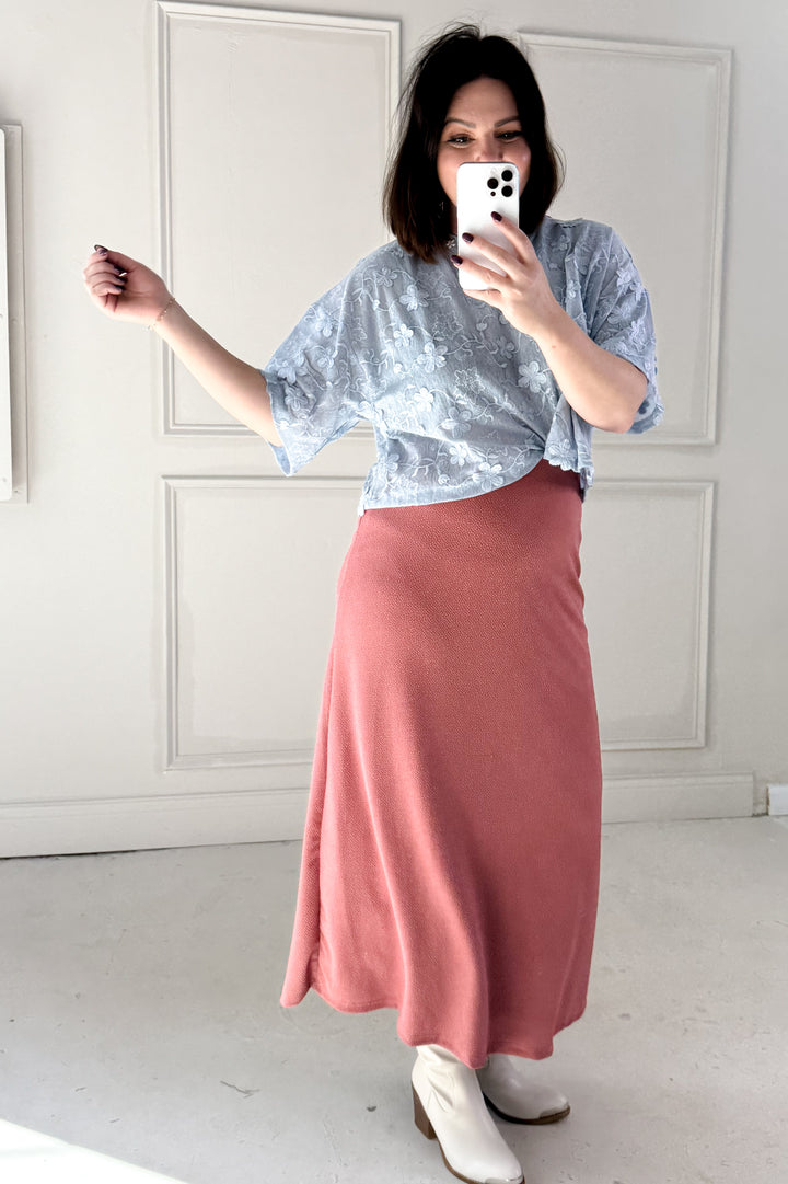 Flare Hem Maxi Skirt