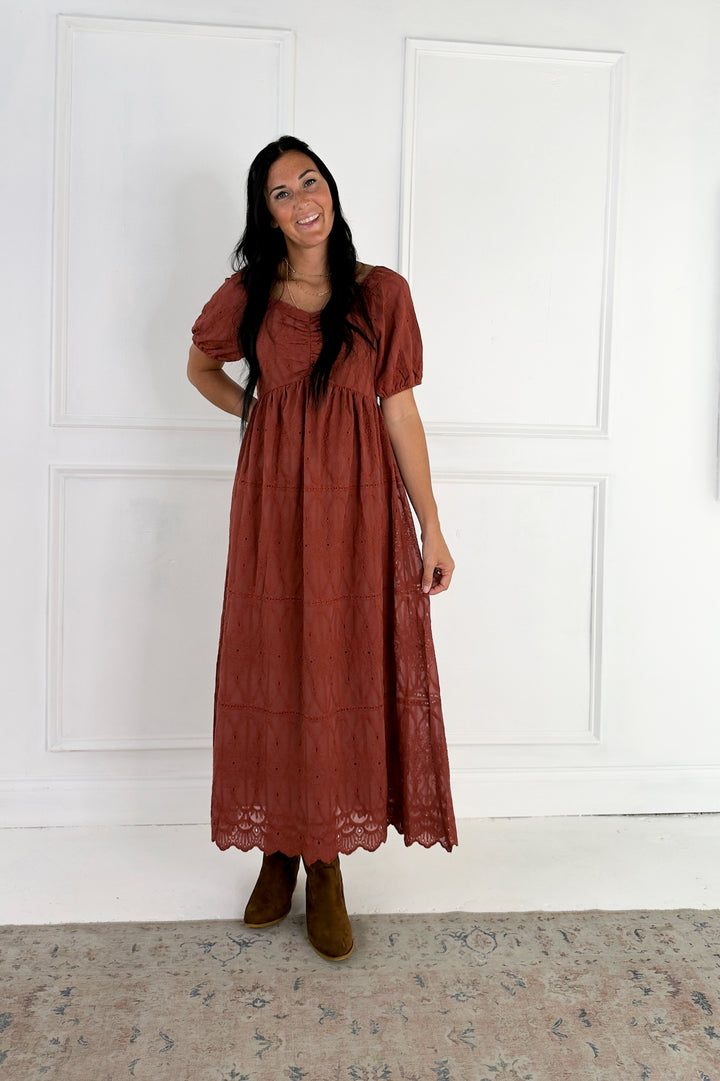 Embroidered Chiffon Mini Dress