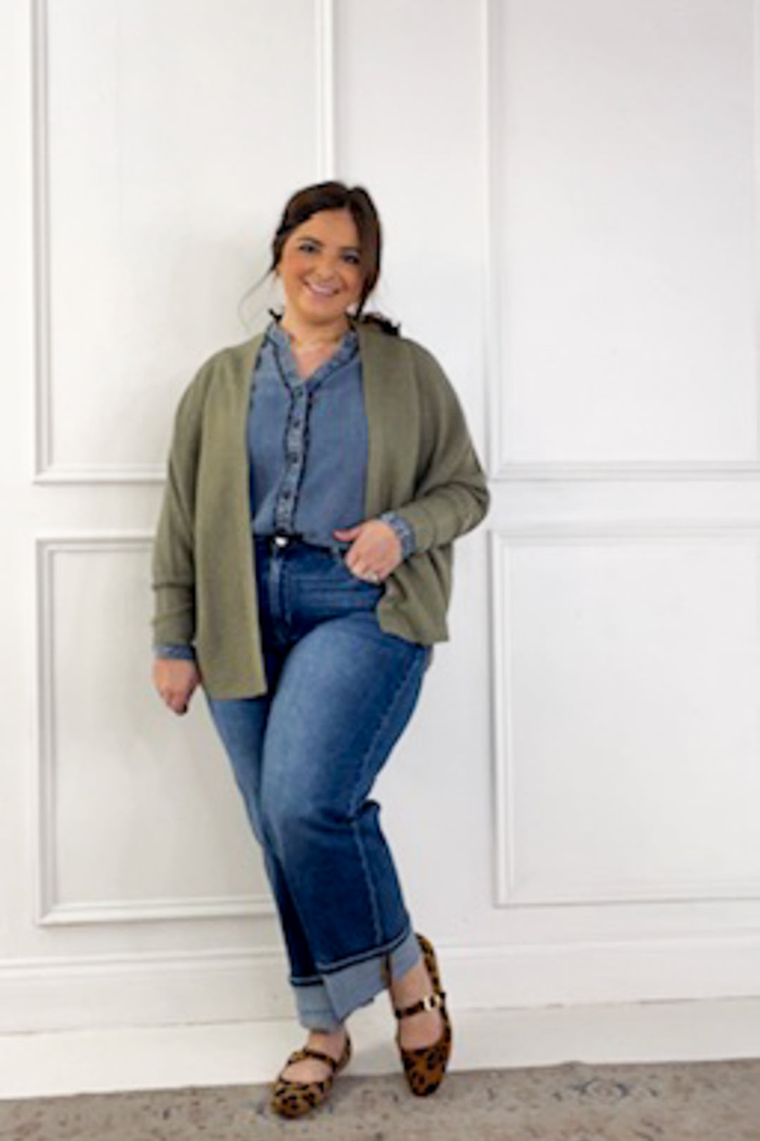 Open Front Long Dolman Sleeve Cropped Sweater Cardigan