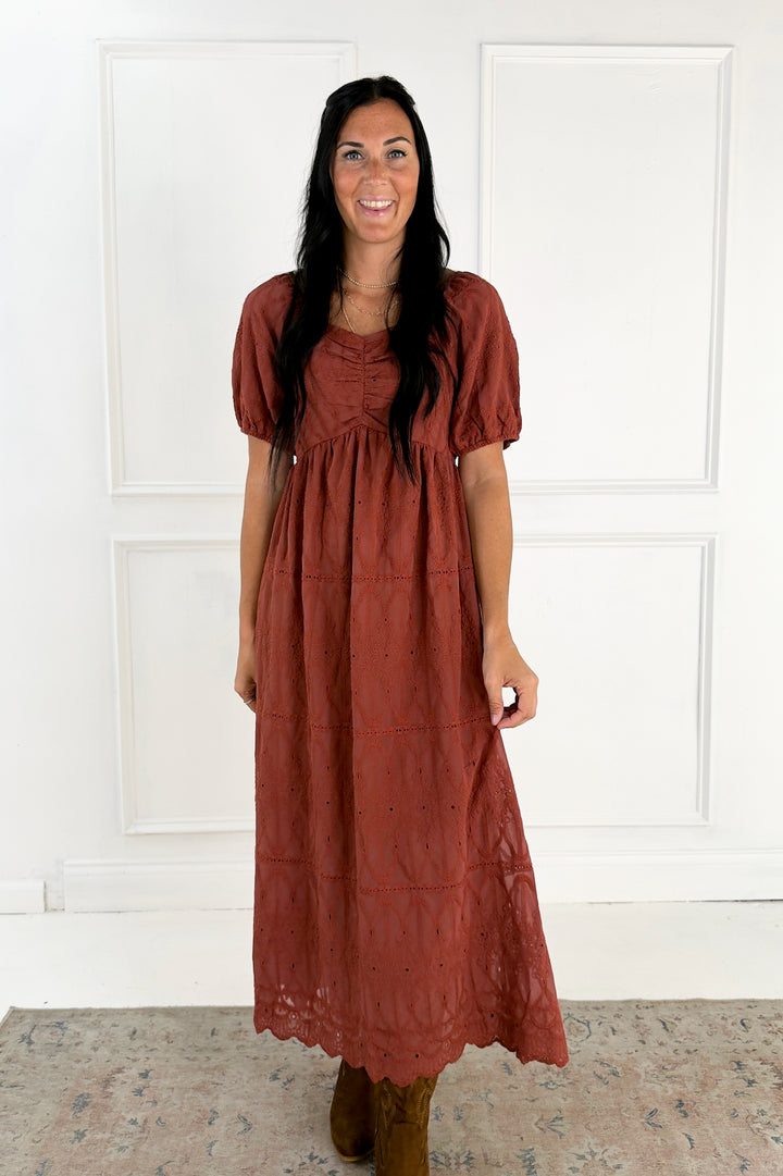 Embroidered Chiffon Mini Dress