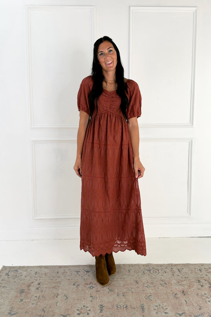 Embroidered Chiffon Mini Dress