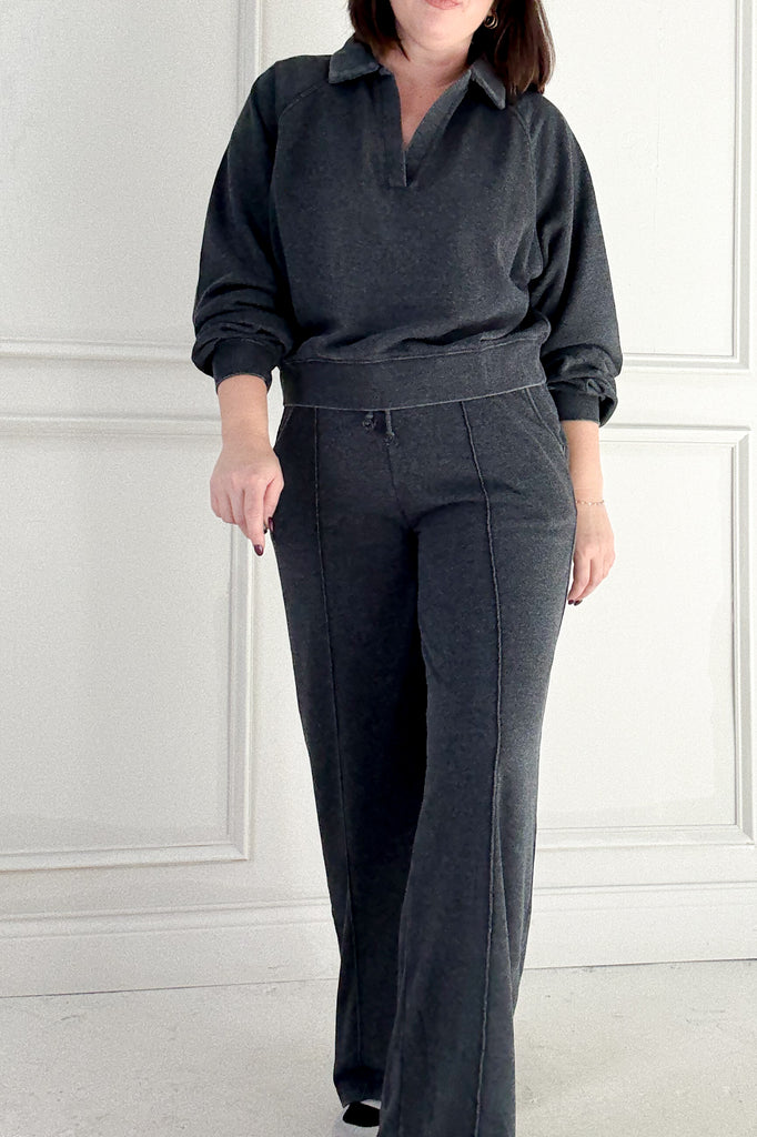 High-Waist Drawstring Pintuck Pants – Nora Gray High-Waist Drawstring Pintuck Pants – Nora Gray