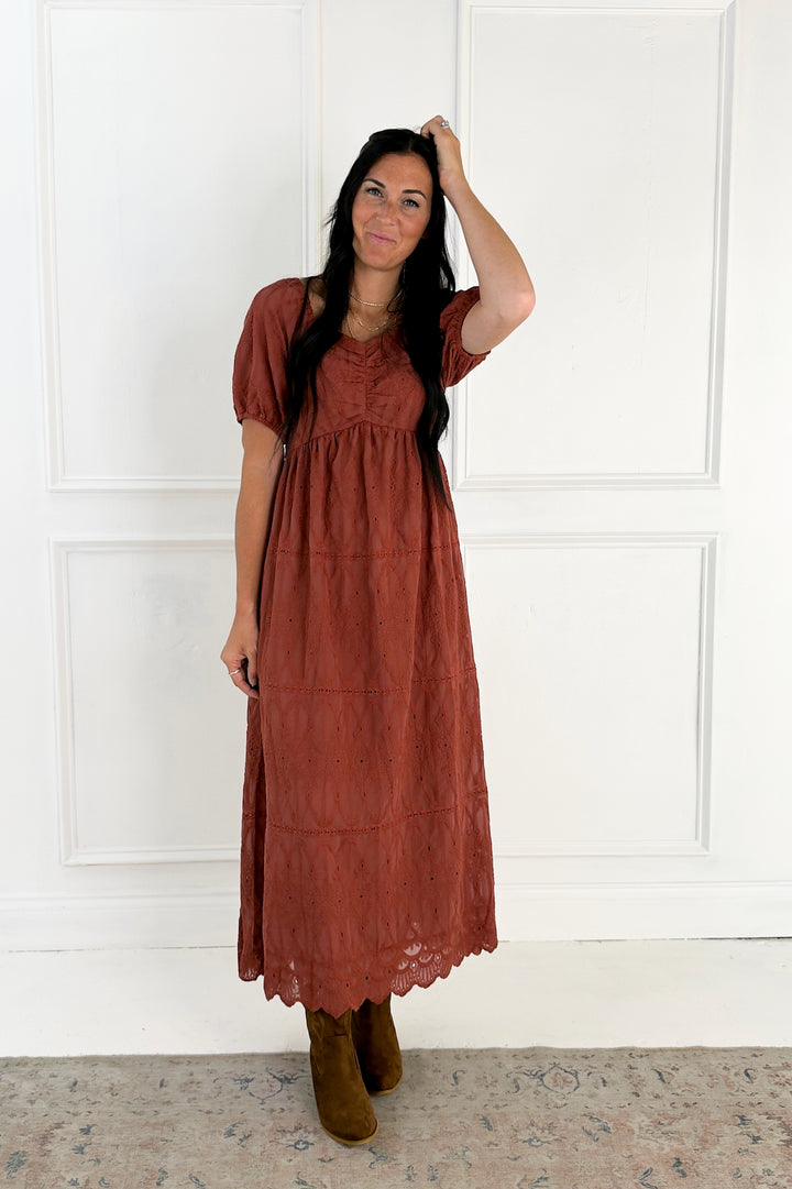 Embroidered Chiffon Mini Dress