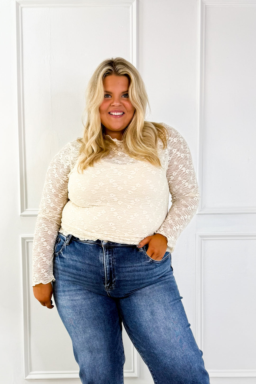 Lace Mesh Curvy Layering Top