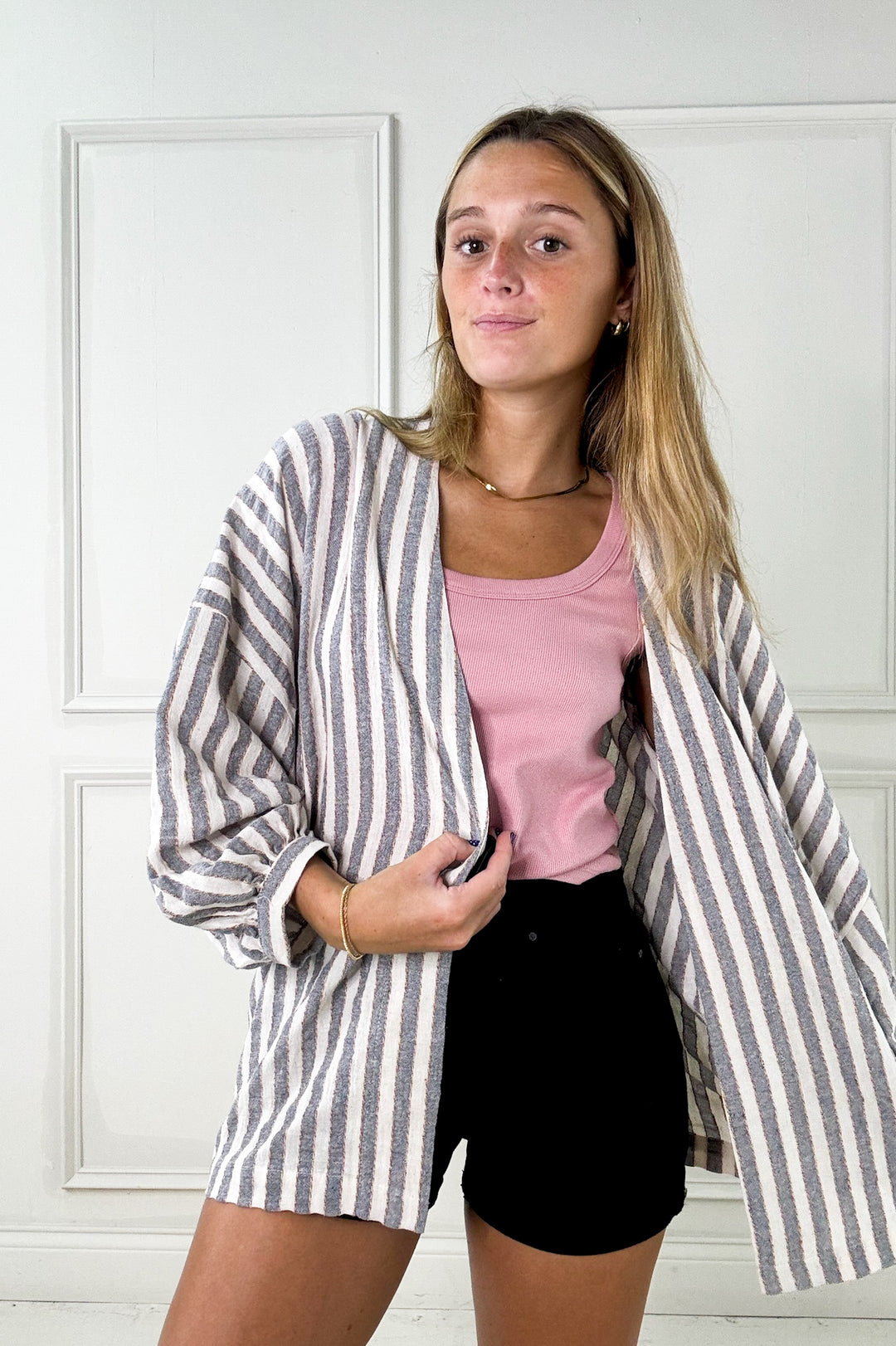 Open Front Kimono Style Long Sleeve Top