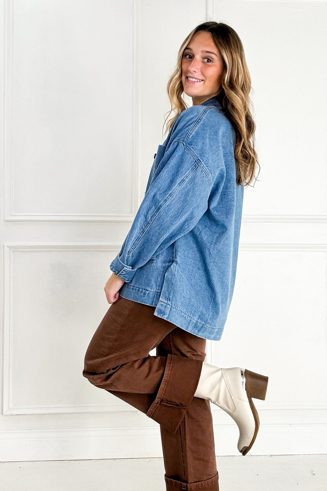 Relaxed Fit Utility Denim Jacket