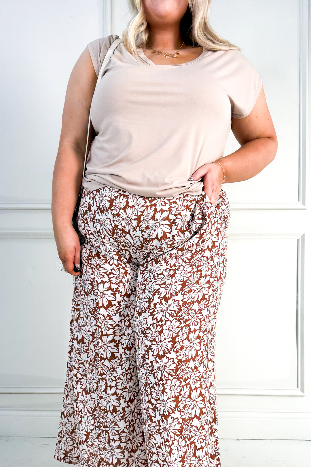 Curvy Floral Print Palazzo Pants