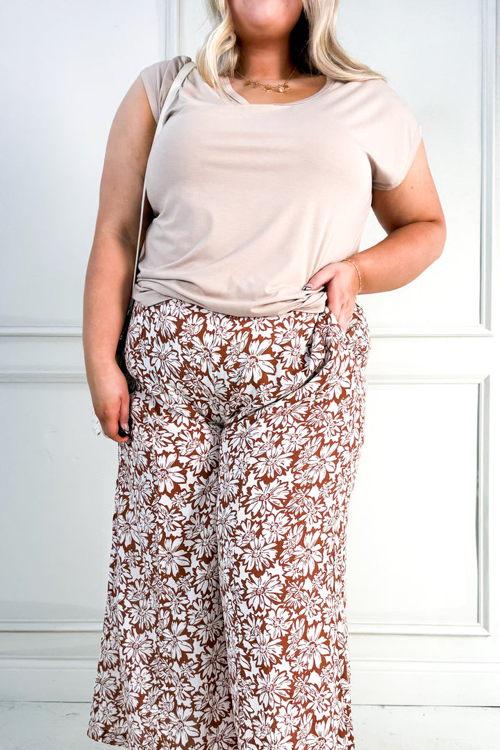 Curvy Floral Print Palazzo Pants