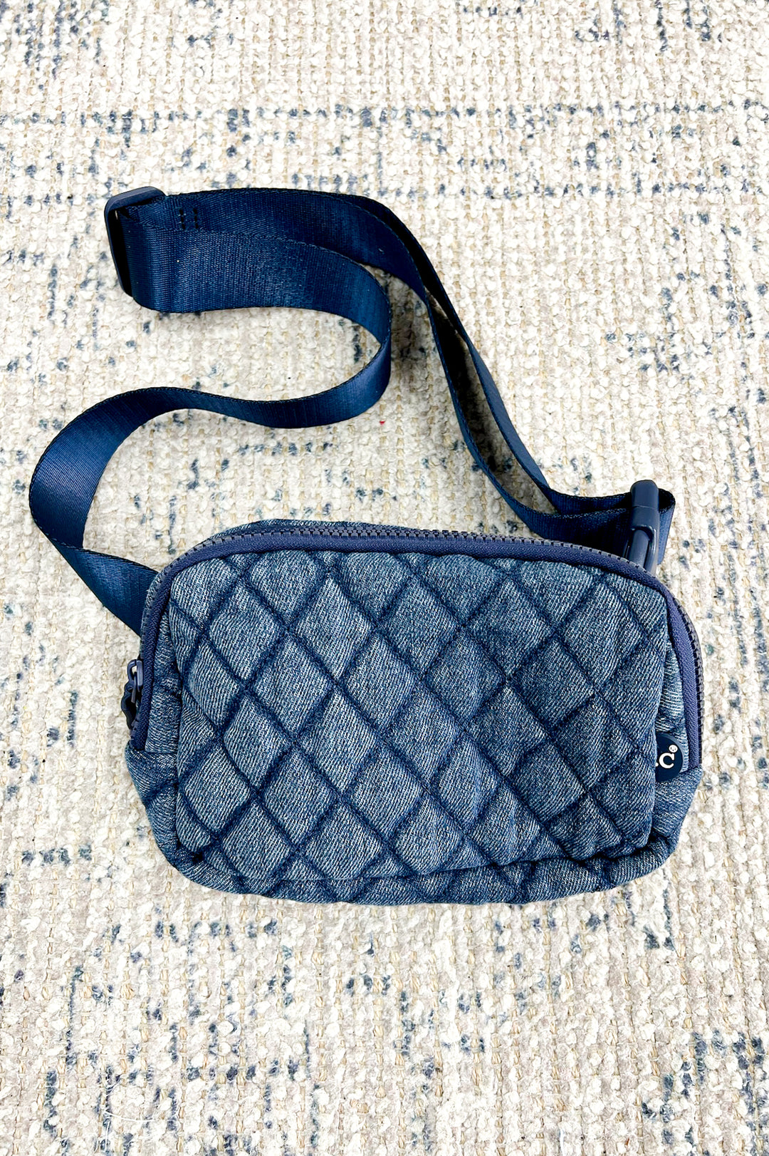Denim Quilted Belt Bag