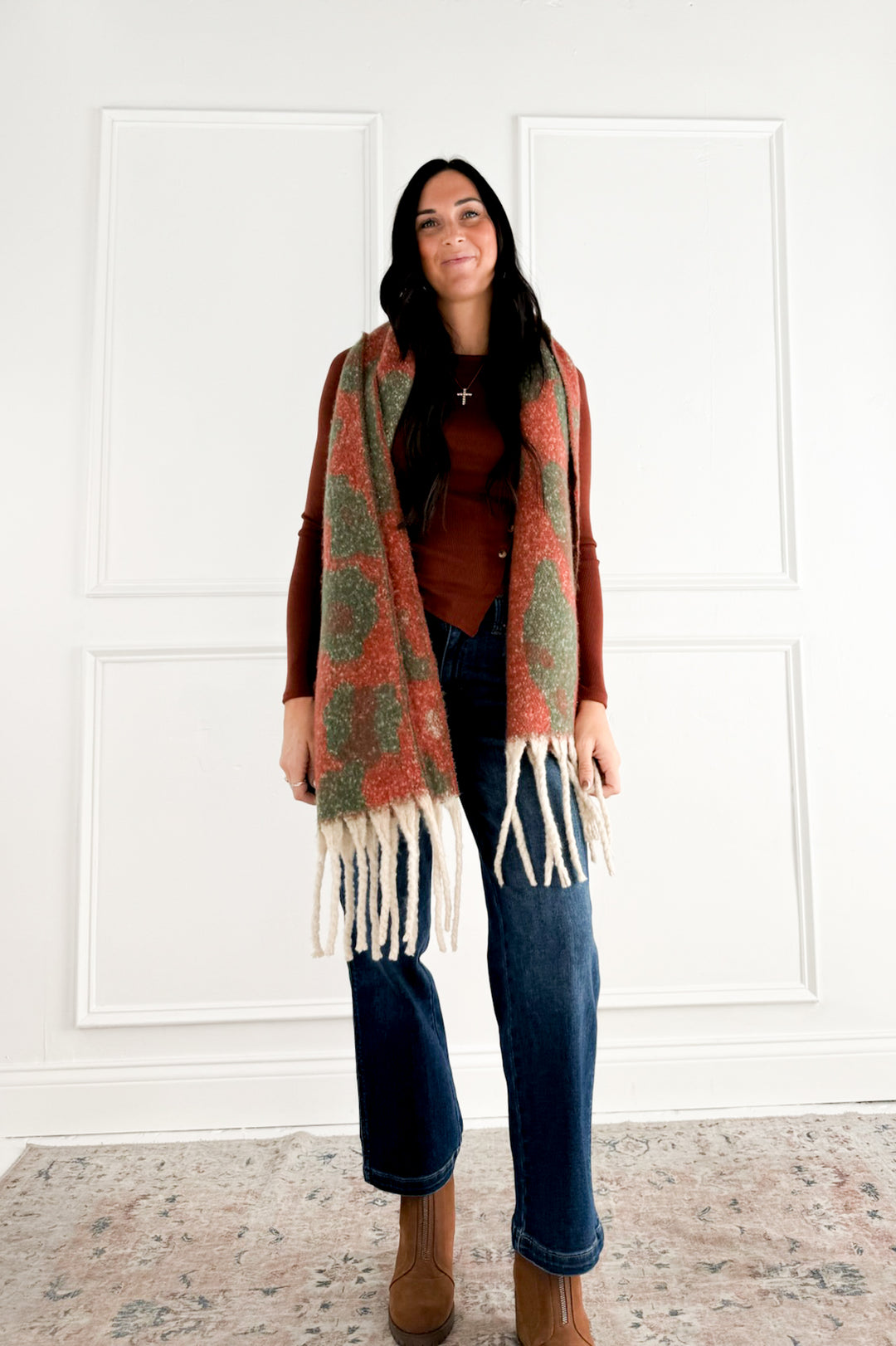 Boat Neck Long Sleeve Side Button Up Top