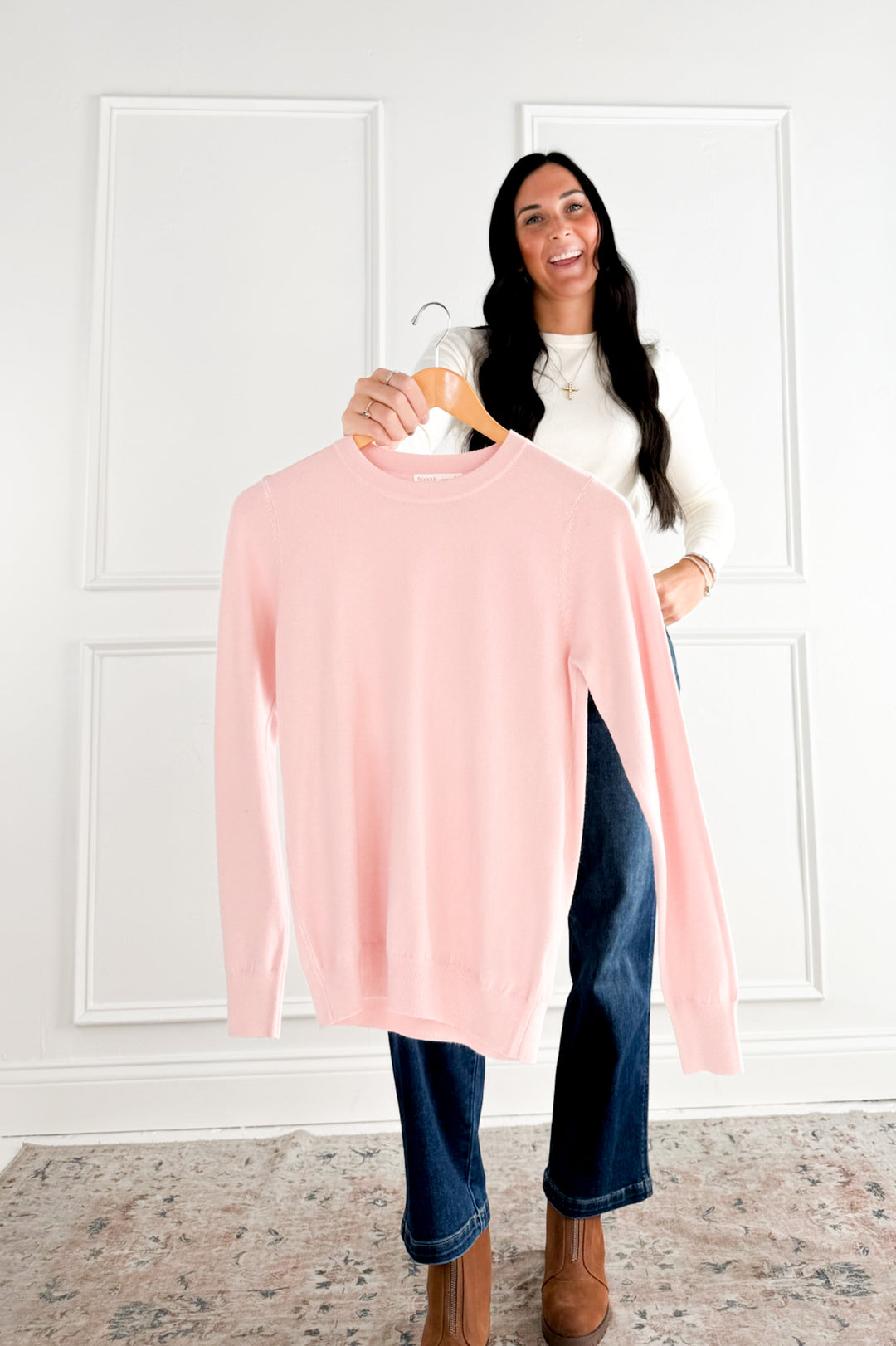 Lightweight Crew Neck Soft Knit Sweater