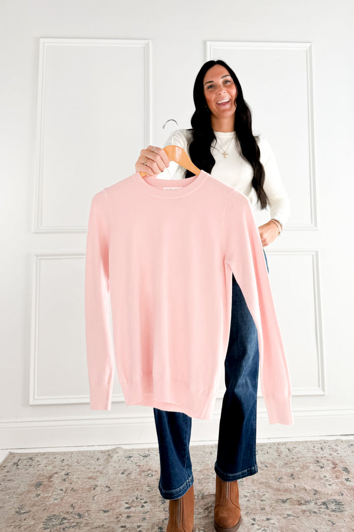 Lightweight Crew Neck Soft Knit Sweater